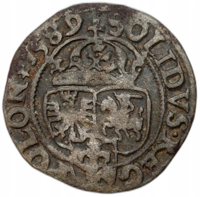 Zygmunt III Waza. Szeląg 1589, Olkusz - znak Półruszt