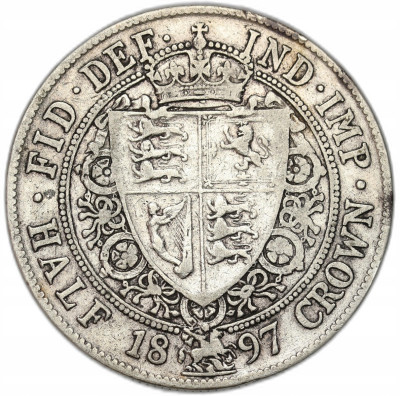Anglia - 1/2 korony 1897 - Królowa Wiktoria - SREBRO