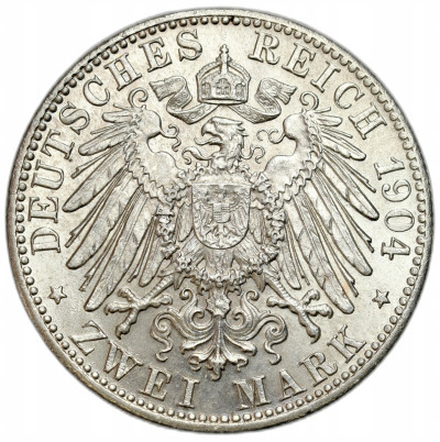 Niemcy, Bawaria. Otto (1886–1913). 2 marki 1904 D, Monachium