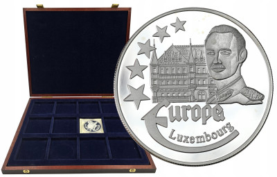 Francja. Medal Europa 1997 Luxemburg + pudełko – SREBRO