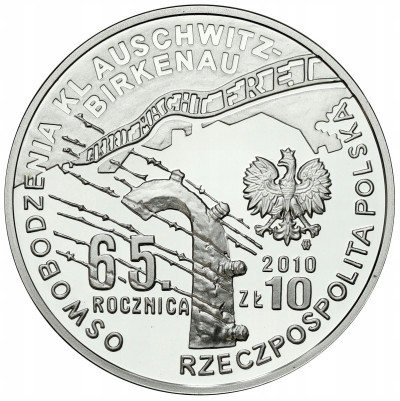10 złotych 2010 Auschwitz Witold Pilecki - SREBRO