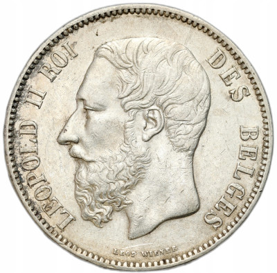 Belgia - 5 franków 1875 – SREBRO
