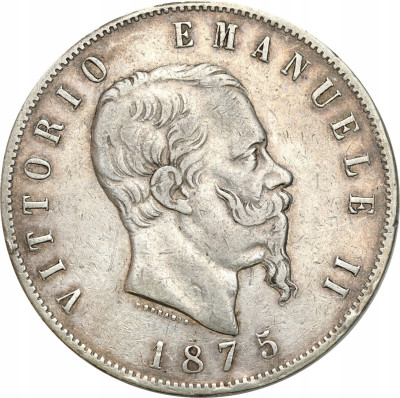 Włochy 5 lirów 1875 SREBRO