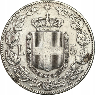 Włochy 5 lirów 1879 SREBRO