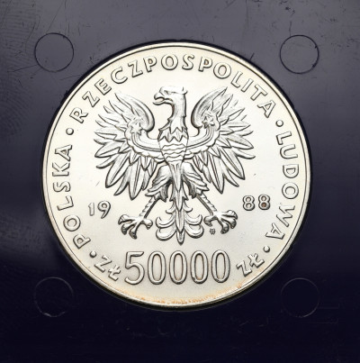 PRL - 50.000 złotych 1988 Józef Piłsudski – SREBRO