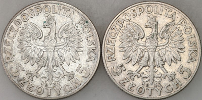 II RP - 5 złotych 1932 głowa kobiety – 2 sztuki – SREBRO