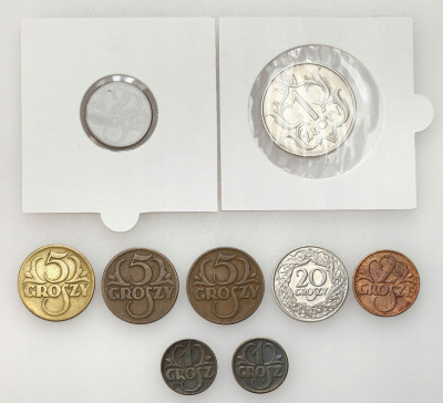 II RP. 1-20 groszy i 1 złoty 1923-1939 – 9 szt
