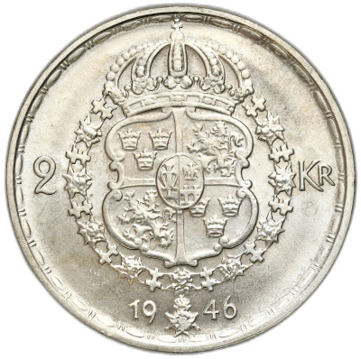 Szwecja. Gustaw V. 2 korony 1946, Sztokholm