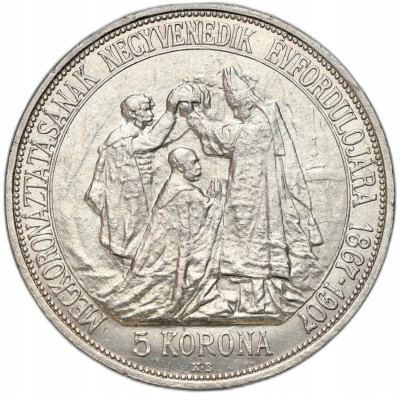 Austria - 5 koron 1907 - Franciszek Józef I - SREBRO