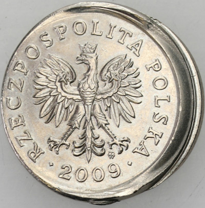 III RP - 20 groszy 2009 przesunięty stempel - DESTRUKT