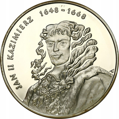 10 złotych 2000 Jan II Kazimierz popiersie – SREBRO