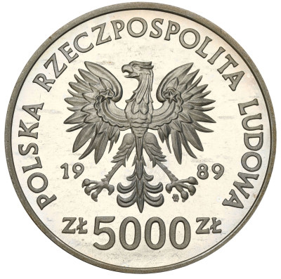 PRL. 5.000 złotych 1989 Jagiełło - SREBRO