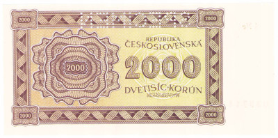 Czechosłowacja. SPECIMEN 2.000 koron 1945