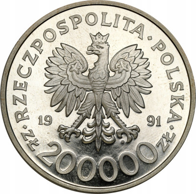200.000 złotych 1991 Konstytucja - SREBRO