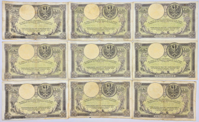 500 złotych 1919 zestaw 9 sztuk