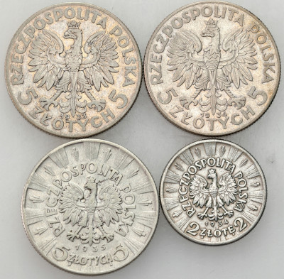 II RP. 2 do 5 złotych 1933-1935, 4 szt