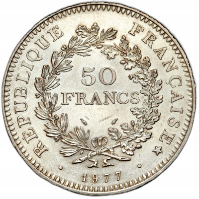 Francja - 50 franków 1977 - Herkules - SREBRO