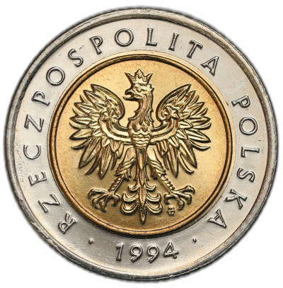 Polska. 5 złotych obiegowe 1994 – MENNICZE