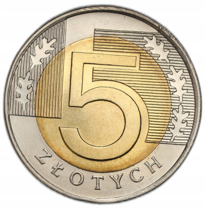 Polska. 5 złotych obiegowe 1994 – MENNICZE