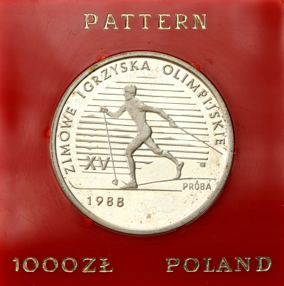 PRÓBA Srebro 1000 złotych 1987 Zimowe Igrzyska - SREBRO
