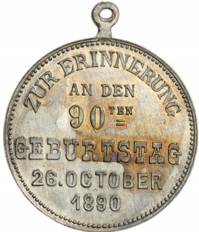Moltke, Helmuth Graf v. 1800-1891. Medal srebrzony 1890