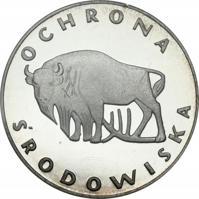 100 złotych 1977 Żubr Ochr. Środowiska, PCG PR70 – SREBRO