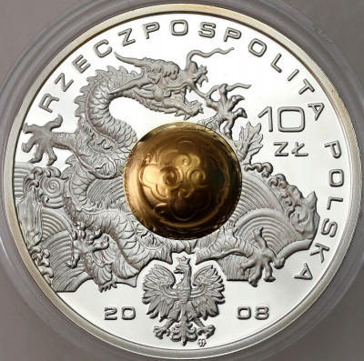 10 złotych 2008 Pekin kula – SREBRO