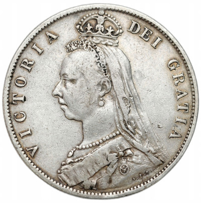 Wielka Brytania, Wiktoria (1837–1901). 1/2 korony 1887, Londyn - SREBRO