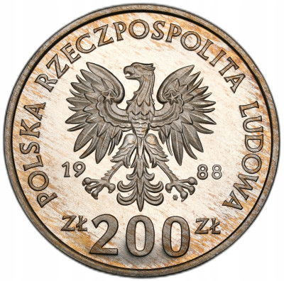 PRÓBA miedzionikiel 200 złotych 1988 Piłka Włochy 1990
