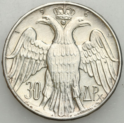 Grecja. 30 drachm 1964 Królewski Ślub – SREBRO