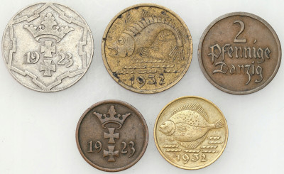 WMG. 1 do 10 fenigów 1923-1932, 5 sztuk
