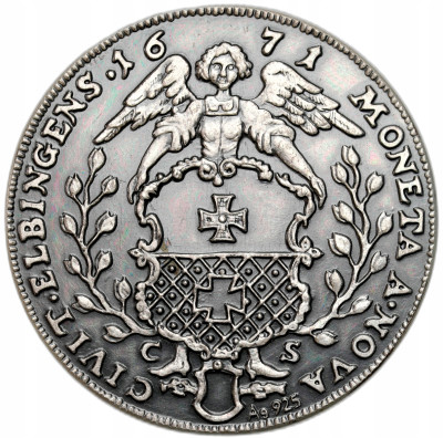 KOPIA Talar 1671 Michał Korybut Wiśniowiecki Elbląg - SREBRO
