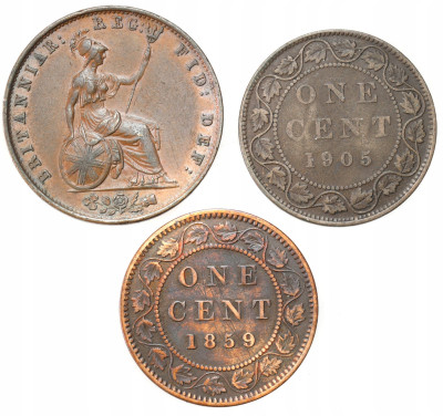 Kanada 1 cent 1859 i 1905, Wielka Brytania 1 penny 1841