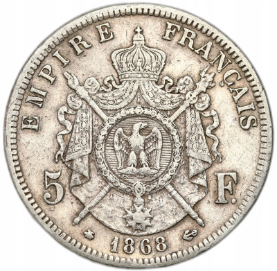 Francja - 5 franków 1868 A - SREBRO