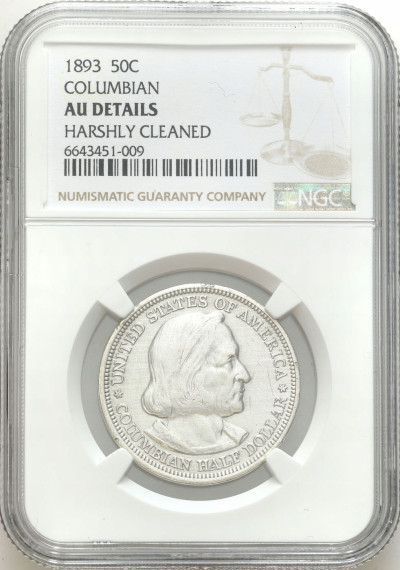 USA. 1/2 dolara 1893, Światowa Wystawa Kolumbijska NGC AU DETAILS