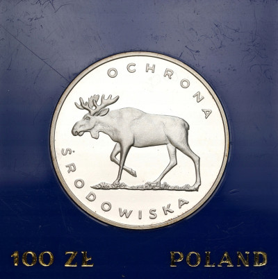 100 złotych 1978 Łoś Ochrona Środowiska - SREBRO