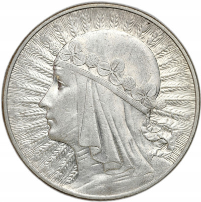 II RP. 10 złotych 1933 głowa kobiety – SREBRO