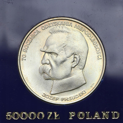 PRL - 50.000 złotych 1988 Józef Piłsudski – SREBRO