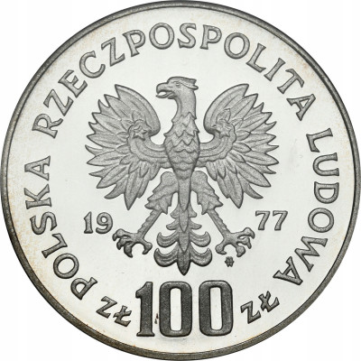 100 złotych 1977 Żubr Ochr. Środowiska, PCG PR70 – SREBRO