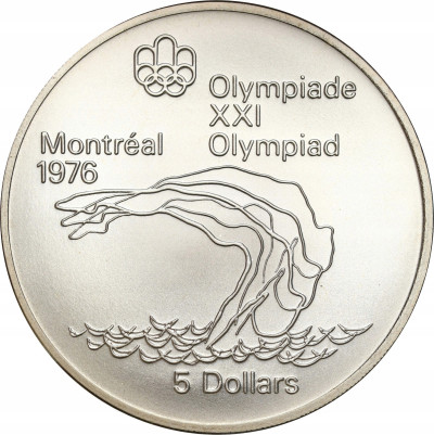 Kanada. 5 dolarów 1975 skoki do wody – SREBRO