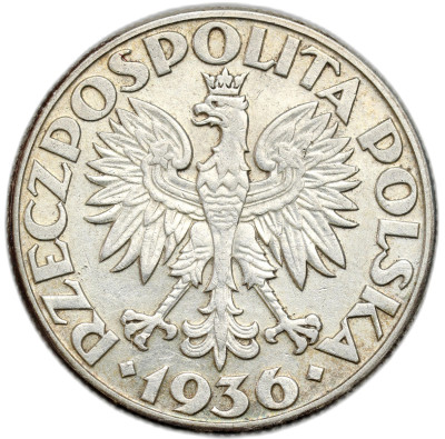 II RP. 2 złote 1936 Żaglowiec - SREBRO
