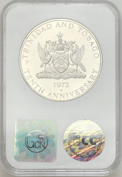 Trynidad i Tobago. 5 dolarów 1972, 10-lecie niepodległości – SREBRO