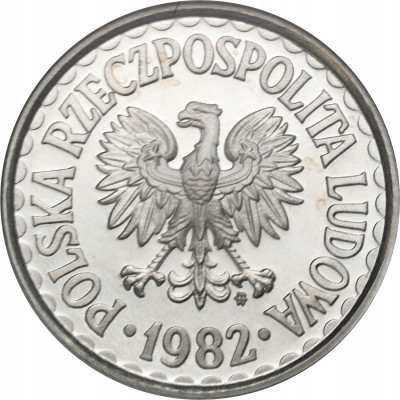 PRL. 1 złoty 1982 Aluminium PCG PR70