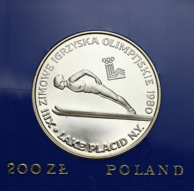 200 złotych 1980 Olimpiada Lake Placid bez znicza – SREBRO