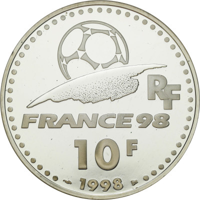 Francja. 10 franków 1998 MŚ FIFA 1998, Brazylia – SREBRO