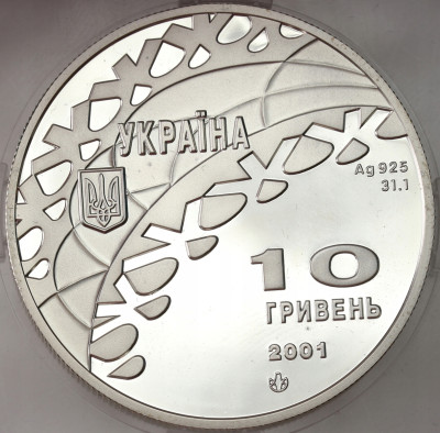 Ukraina. 10 hrywien 2001, XIX Zimowe I.O., Salt Lake City 2002 – SREBRO