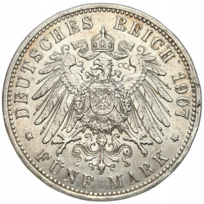 Niemcy - Prusy. 5 marek 1907 A, Berlin – SREBRO