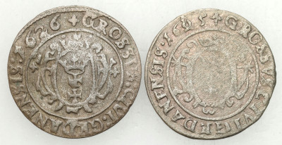 Zygmunt III Waza. Grosz 1626/25, Gdańsk – 2 szt