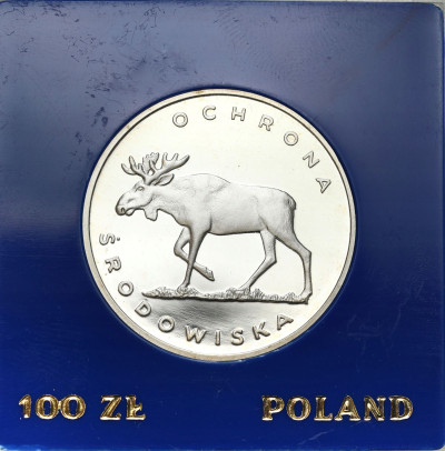 100 złotych 1978 Łoś Ochrona Środowiska – SREBRO