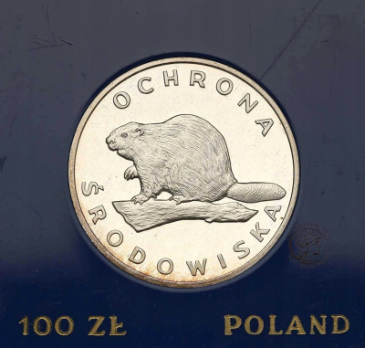 100 złotych 1978 Bóbr - Ochrona Środowiska - SREBRO